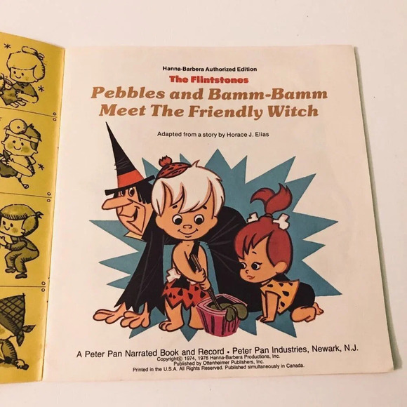 Vtg 1976 Pebbles And Bamm Bamm And The Friendly  Witch Book Only No Tape - Picture 8 of 15